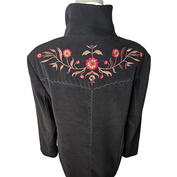 Women's Susan Graver Black Embroidered Blazer Size Medium - Picture 5 of 10